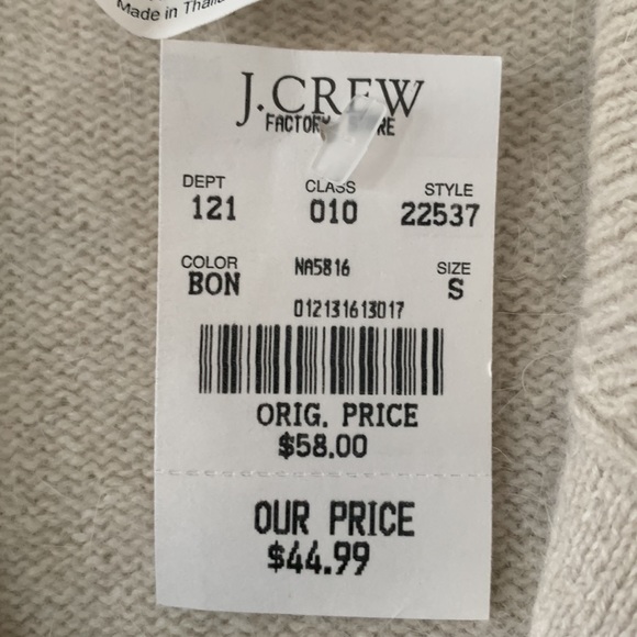 NWT J. CREW FACTORY Beige V-Neck Collared Long Sleeves Cardigan Sweater Size S - Picture 4 of 13